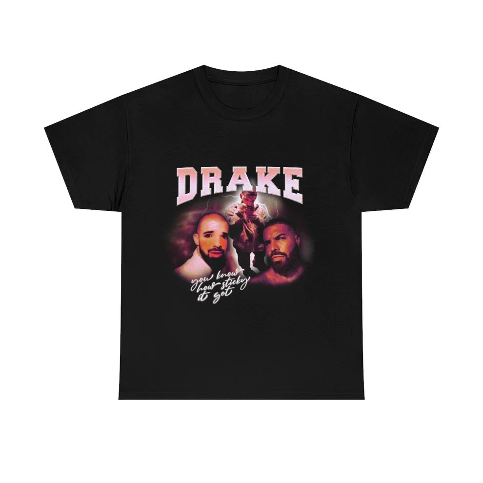 Black T-shirt with Drake being zesty