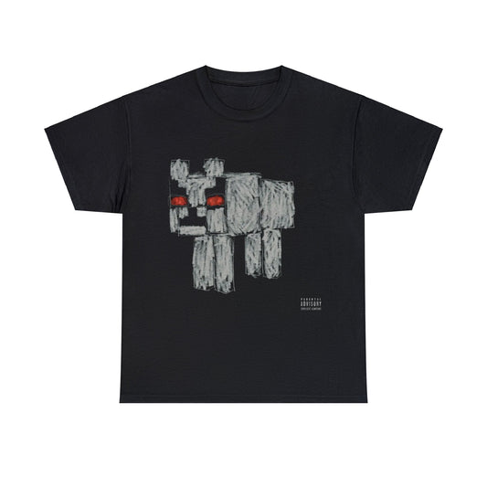 Black T-shirt with a Minecraft animal on the For All the Dogs album cover