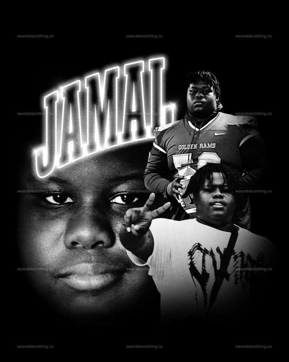 Black T-shirt with the legend jamal