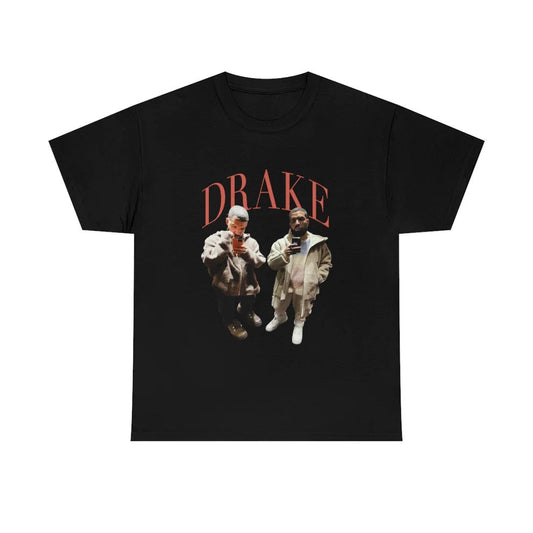 Black T-shirt with Drake as a midget
