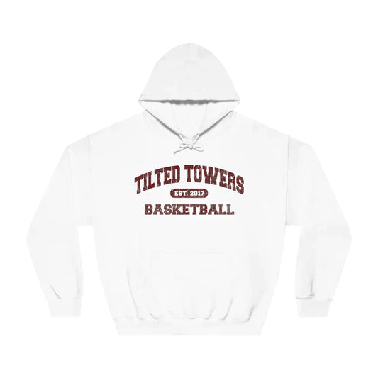 tilted towers basketball hoodie