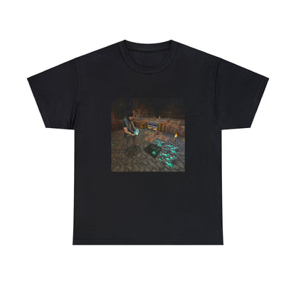 Black T-shirt with Yeat in a Minecraft map